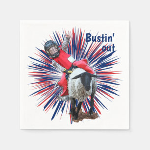 Serviette En Papier Western Rodeo Cowboy Cowgirl Mutton Buston