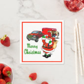 Serviette En Papier Western Rodeo Cowboy Truck Trailer Père Noël Noël (En situation)