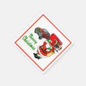 Serviette En Papier Western Rodeo Cowboy Truck Trailer Père Noël Noël (Coin)