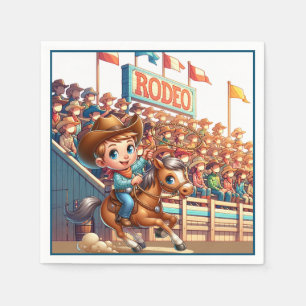 Serviette En Papier Western Rodeo Little Cowboy Roping