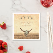 Serviette En Papier Western Rustic Mariage Pays Vache Taureau crâne (En situation)