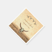 Serviette En Papier Western Rustic Mariage Pays Vache Taureau crâne (Coin)