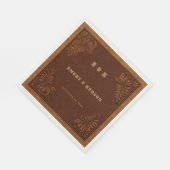 Serviette En Papier Western Tooled Rustic Terracotta Elegant Wedding (Coin)