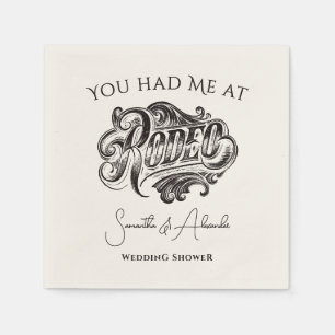 Serviette En Papier Western Vintage Rodeo Black Bridal Couples Douche