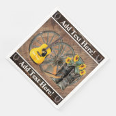 Serviette En Papier Western Wagon Wheel Guitar Cowboy bottes tournesol (Coin)