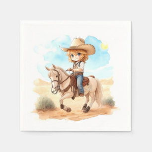 Serviette En Papier Western Wild West : Baby shower Cowboy
