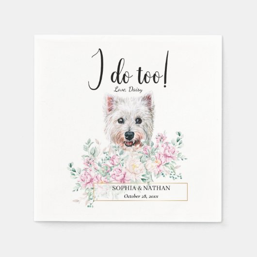 Serviette En Papier Westie chien Mariage Cocktail Napkins (Devant)