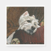Serviette En Papier Westie sur canapé (Devant)