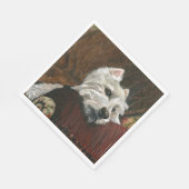 Serviette En Papier Westie sur canapé (Coin)