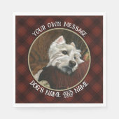 Serviette En Papier Westie sur canapé (Devant)