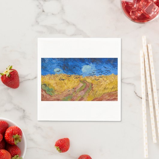 Serviette En Papier Wheatfield with Crows by Vincent van Gogh (En situation)