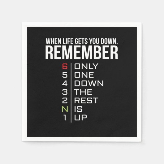 Serviette En Papier When Life Gets You Down Motorcycle Biker (Devant)