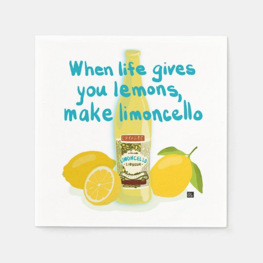 Serviette En Papier When Life Gives You Lemons - Make Limoncello (Devant)
