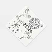 Serviette En Papier Whimiscal Doodles Hello 2026 New Years Gold (Coin)