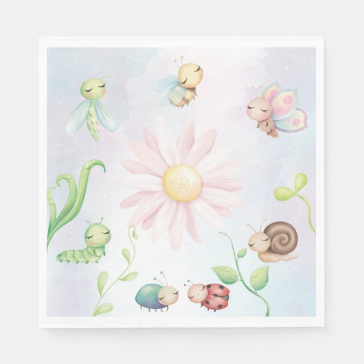 Serviette En Papier Whimsical A Little Log Rainbow (Devant)