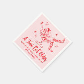 Serviette En Papier Whimsical A Tini Bit Anniversaire rose et rouge (Coin)
