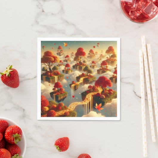 Serviette En Papier Whimsical Automne Floating Islands Decoupage (En situation)