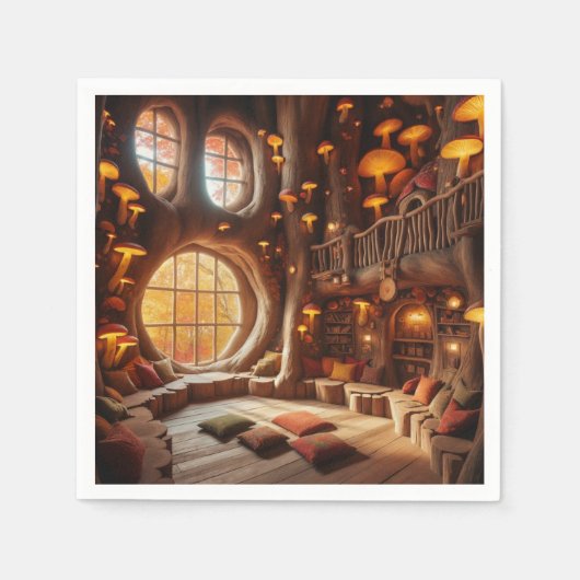 Serviette En Papier Whimsical Autumn Hollowed-Out Tree Decoupage (Devant)