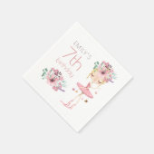 Serviette En Papier Whimsical Ballerina Floral 7ème anniversaire Fille (Coin)