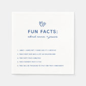 Serviette En Papier Whimsical Blue Fun Facts Mariage (Devant)