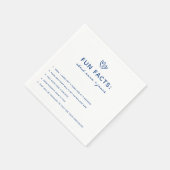 Serviette En Papier Whimsical Blue Fun Facts Mariage (Coin)