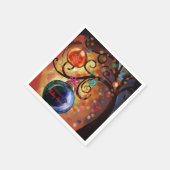 Serviette En Papier Whimsical Blue Orange Christmas Tree Paper Napkin (Coin)