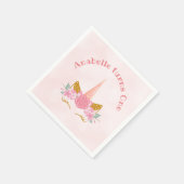 Serviette En Papier Whimsical Blush rose Unicorn Anniversaire (Coin)