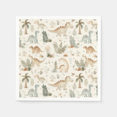 Serviette En Papier Whimsical Boho Jungle Dinosaur Motif (Devant)