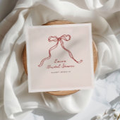 Serviette En Papier Whimsical Burgundy Bow Fête des mariées manuscrite