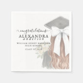 Serviette En Papier Whimsical Calligraphy Graduation Bow (Devant)