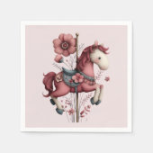 Serviette En Papier  Whimsical Carousel Horse Image (Devant)