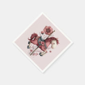 Serviette En Papier  Whimsical Carousel Horse Image (Coin)