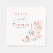 Serviette En Papier Whimsical Chic Elegant Hand Drawn Wedding (Devant)