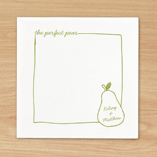 Serviette En Papier Whimsical & Chic Personnalisé Funny Pear Mariage