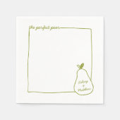 Serviette En Papier Whimsical & Chic Personnalisé Funny Pear Mariage (Devant)