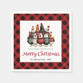 Serviette En Papier Whimsical chickens holiday napkins custom name set (Devant)