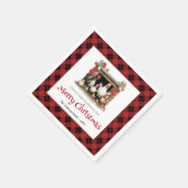 Serviette En Papier Whimsical Christmas chickens custom name napkins (Coin)