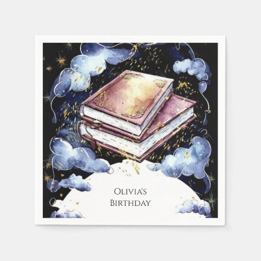 Serviette En Papier Whimsical Custom Magic Storybook Anniversaire (Devant)