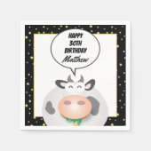 Serviette En Papier Whimsical Cute Holy Cow Bonne fête d'anniversaire (Devant)