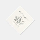 Serviette En Papier Whimsical, dessiné à la main mariage (Coin)