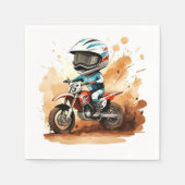 Serviette En Papier Whimsical Dirt Wheels Motorcycle Anniversaire (Devant)