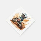 Serviette En Papier Whimsical Dirt Wheels Motorcycle Anniversaire (Coin)