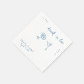 Serviette En Papier Whimsical Drunk in Love Handwriting Script Mariage (Coin)