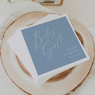 Serviette En Papier Whimsical Dusty Blue Baby Girl Baby shower