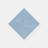 Serviette En Papier Whimsical Dusty Blue C'est un Baby shower de fille (Coin)