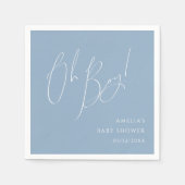 Serviette En Papier Whimsical Dusty Blue Oh Baby shower garçon (Devant)