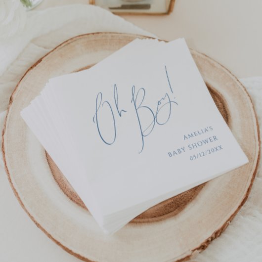 Serviette En Papier Whimsical Dusty Blue Oh mon garçon ! Baby shower