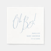 Serviette En Papier Whimsical Dusty Blue Oh mon garçon ! Baby shower (Devant)