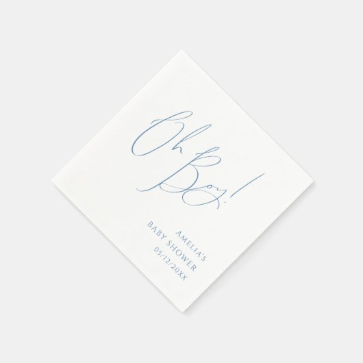 Serviette En Papier Whimsical Dusty Blue Oh mon garçon ! Baby shower (Coin)