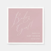 Serviette En Papier Whimsical Dusty Rose Baby shower bébé fille (Devant)